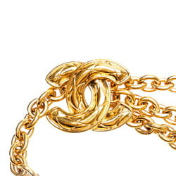 Chanel Matelasse Coco Mark 3-strand chain belt, gold plated, for women, CHANEL