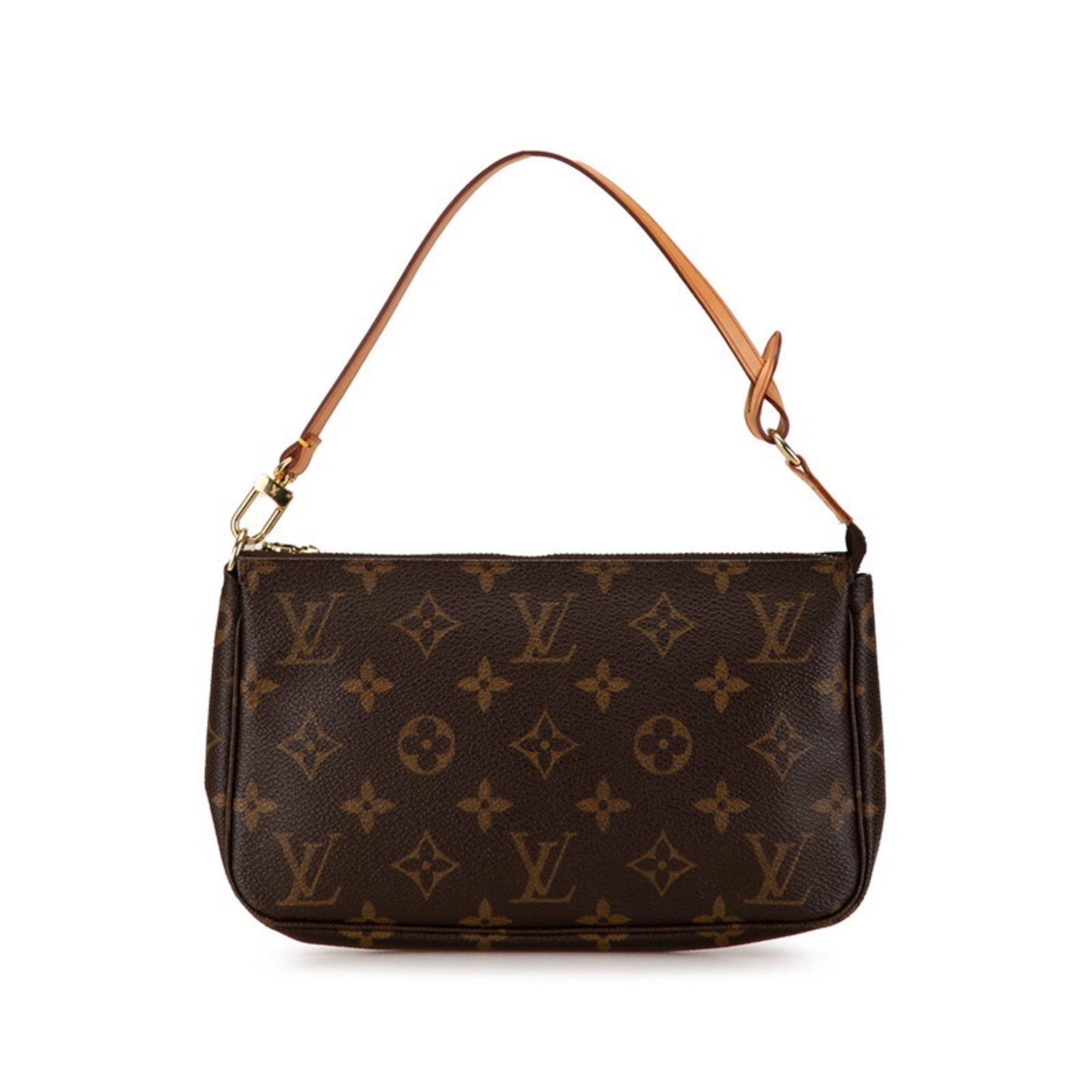 Louis Vuitton Monogram Pochette Accessoires Handbag Pouch M51980 Brown PVC Leather Women's LOUIS VUITTON