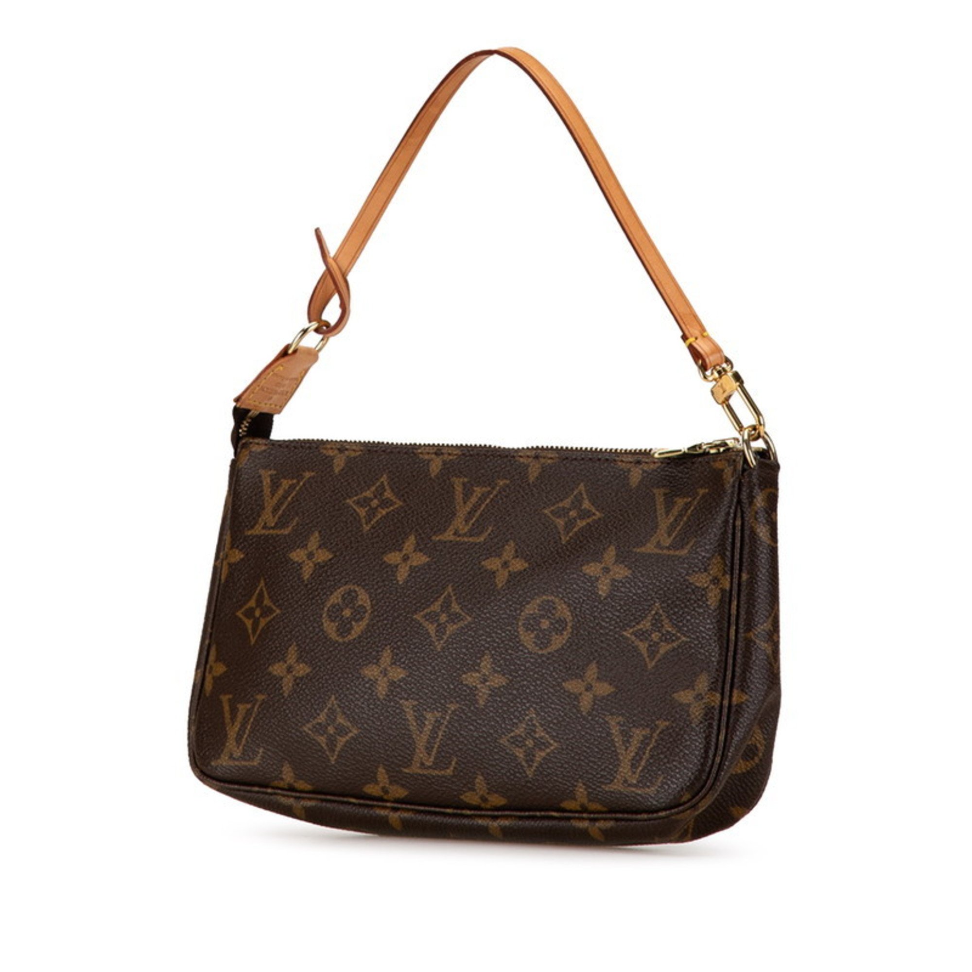 Louis Vuitton Monogram Pochette Accessoires Handbag Pouch M51980 Brown PVC Leather Women's LOUIS VUITTON