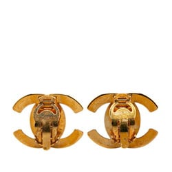 Chanel Coco Mark Turnlock Earrings Gold Plated Women's CHANEL