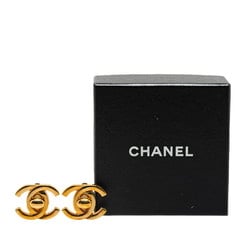 Chanel Coco Mark Turnlock Earrings Gold Plated Women's CHANEL