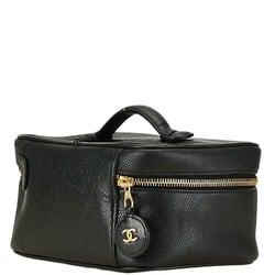 Chanel Coco Mark Vanity Bag Black Caviar Skin Women's CHANEL