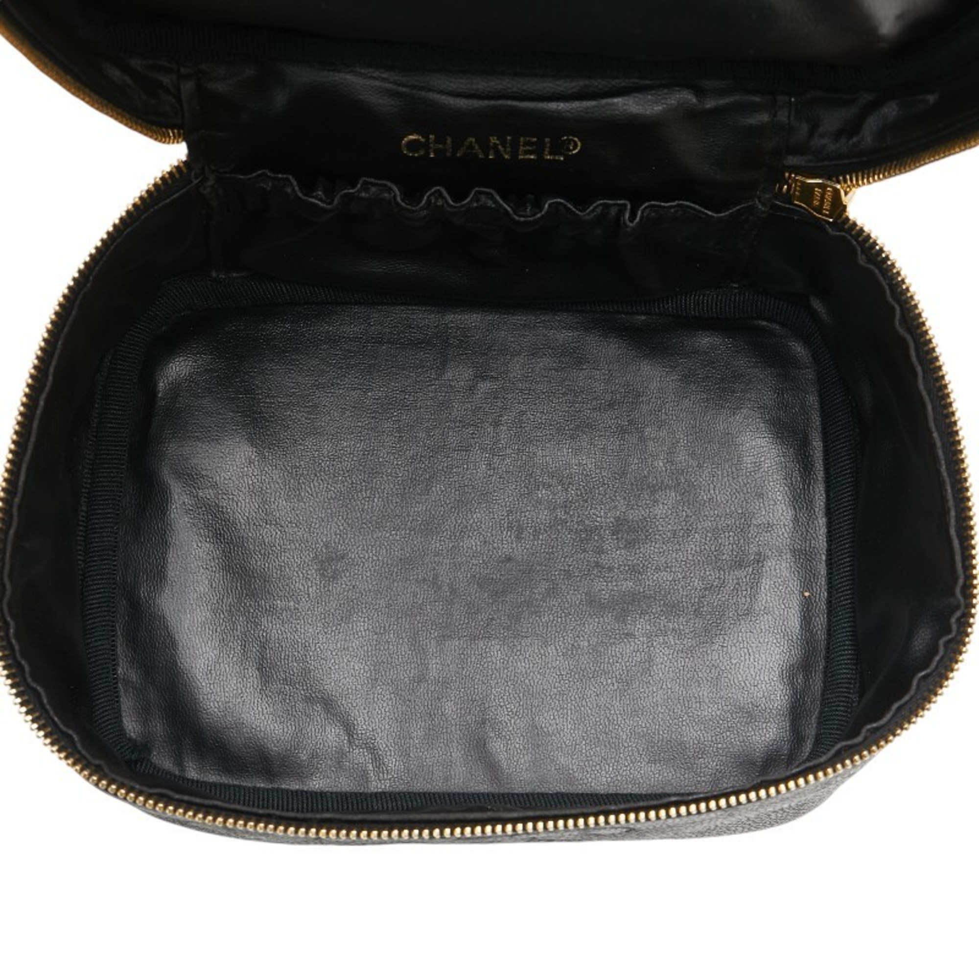 Chanel Coco Mark Vanity Bag Black Caviar Skin Women's CHANEL