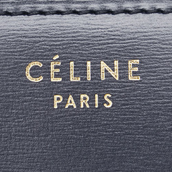 CELINE Classic Box Medium Shoulder Bag 164173 Navy Leather Women's