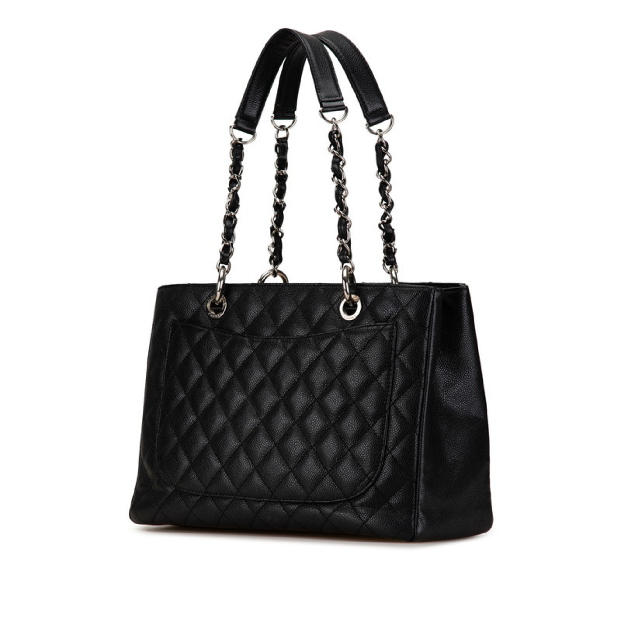 Chanel Matelasse GST Coco Mark Chain Shoulder Bag Tote A50995 Black Caviar Skin Women's CHANEL