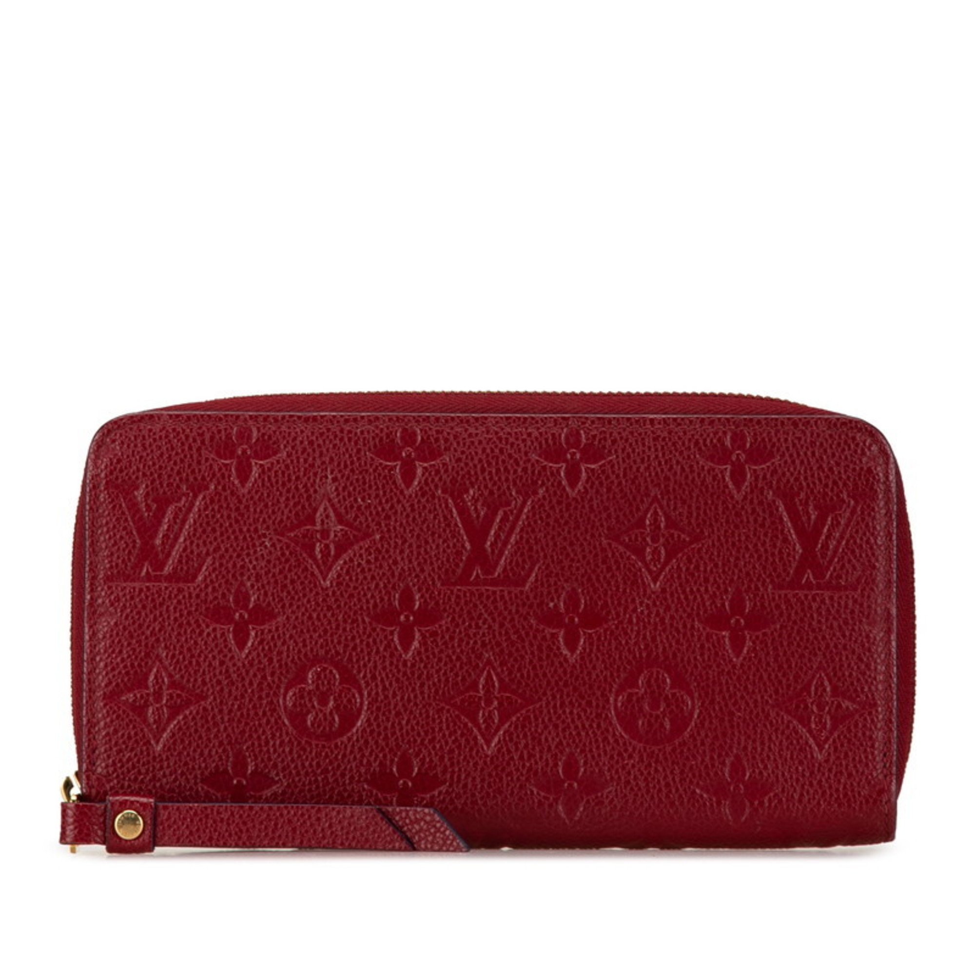 Louis Vuitton Monogram Empreinte Zippy Wallet Round Long M63691 Ecarlate Red Calfskin Women's LOUIS VUITTON