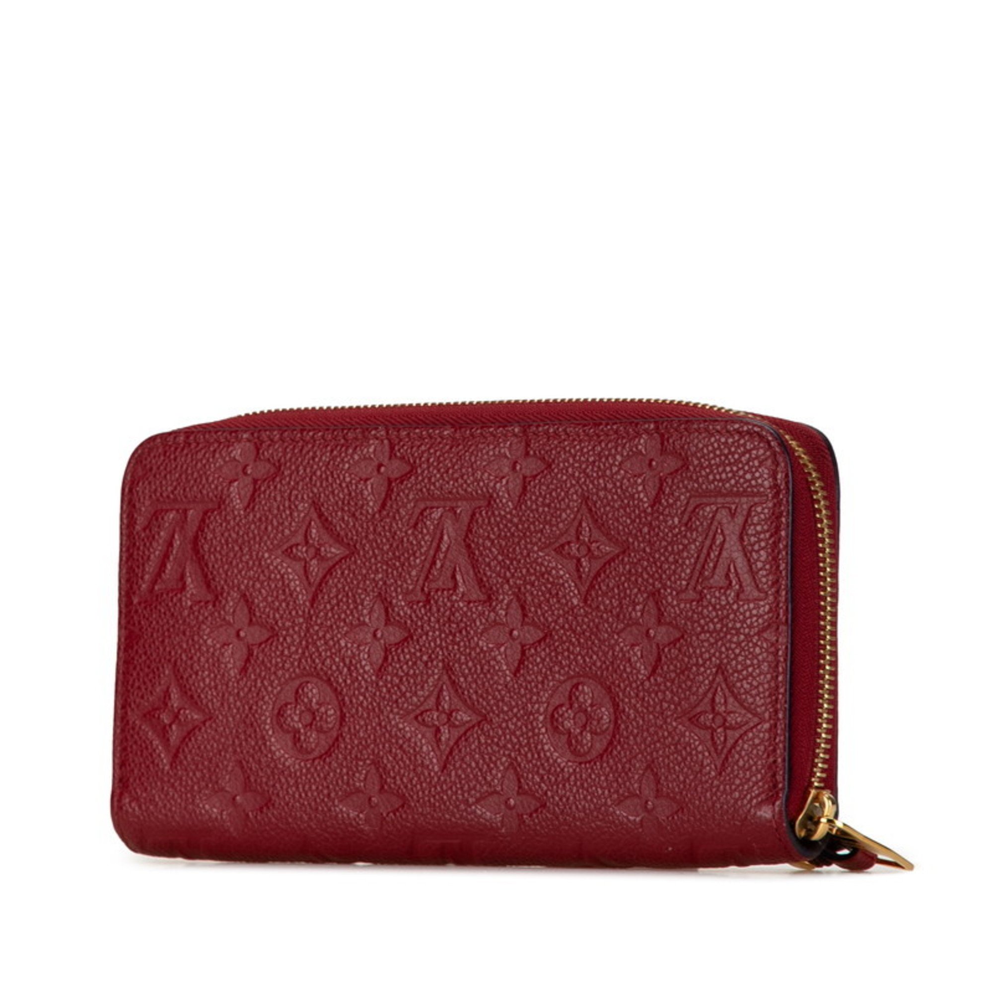 Louis Vuitton Monogram Empreinte Zippy Wallet Round Long M63691 Ecarlate Red Calfskin Women's LOUIS VUITTON