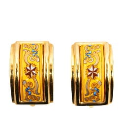 Hermes enamel cloisonné star earrings gold multi-color plated women's HERMES