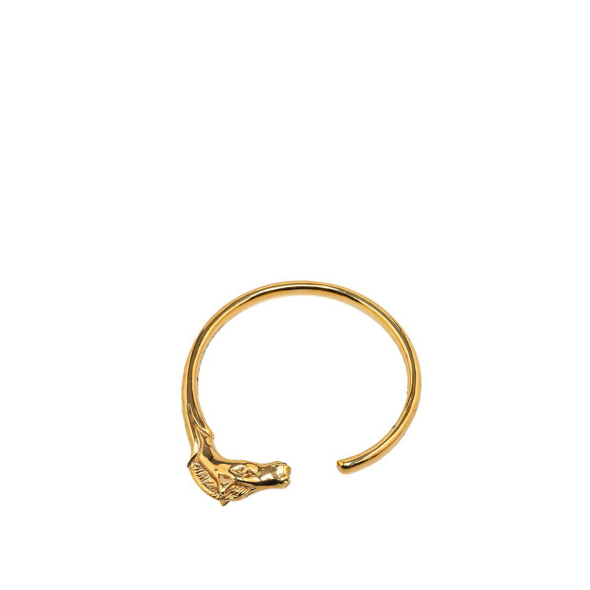 Hermes Cheval Horse Bangle Gold Plated Women's HERMES