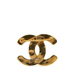 Chanel Coco Mark Quilted Brooch Gold Plated Women's CHANEL