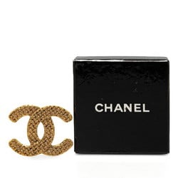 Chanel Coco Mark Quilted Brooch Gold Plated Women's CHANEL