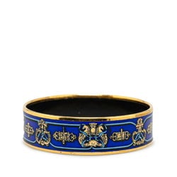 Hermes enamel GM cloisonné bangle gold blue plating ladies HERMES