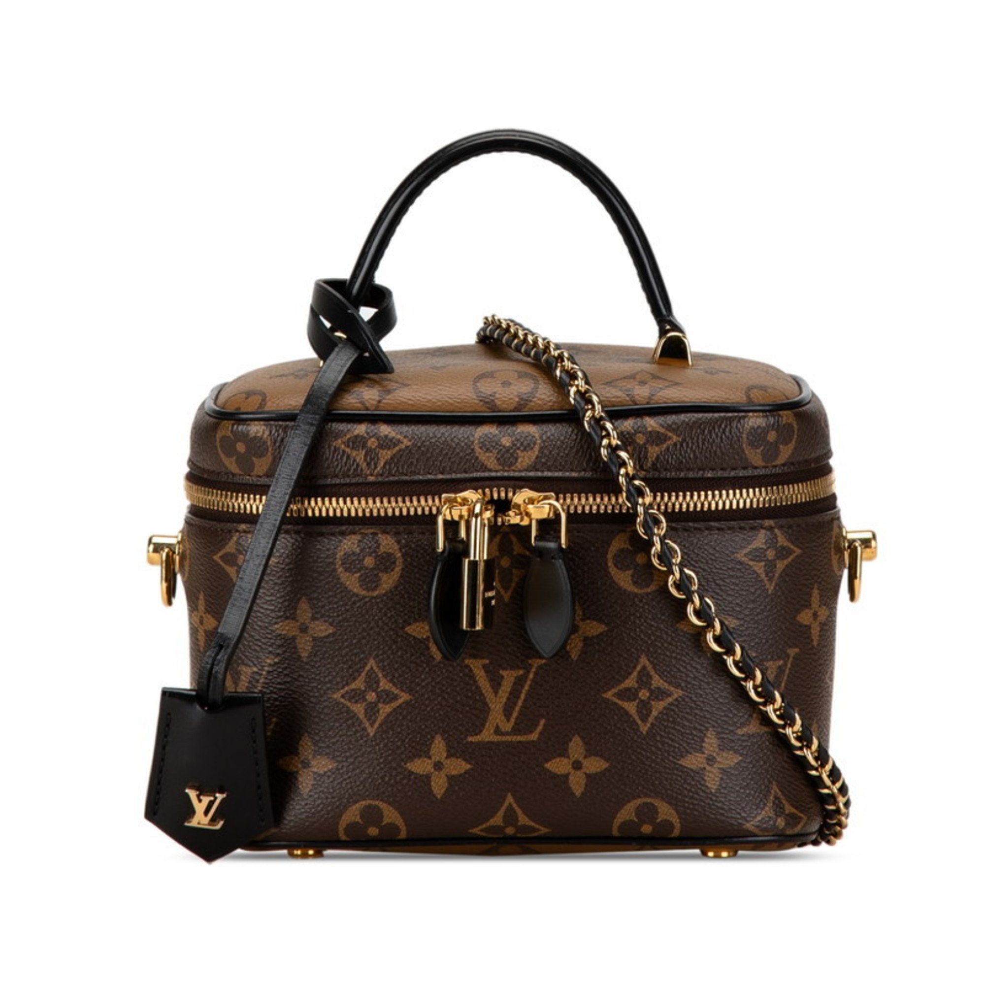 Louis Vuitton Monogram Reverse Vanity NV PM Handbag Shoulder Bag M45165 Brown PVC Leather Women's LOUIS VUITTON