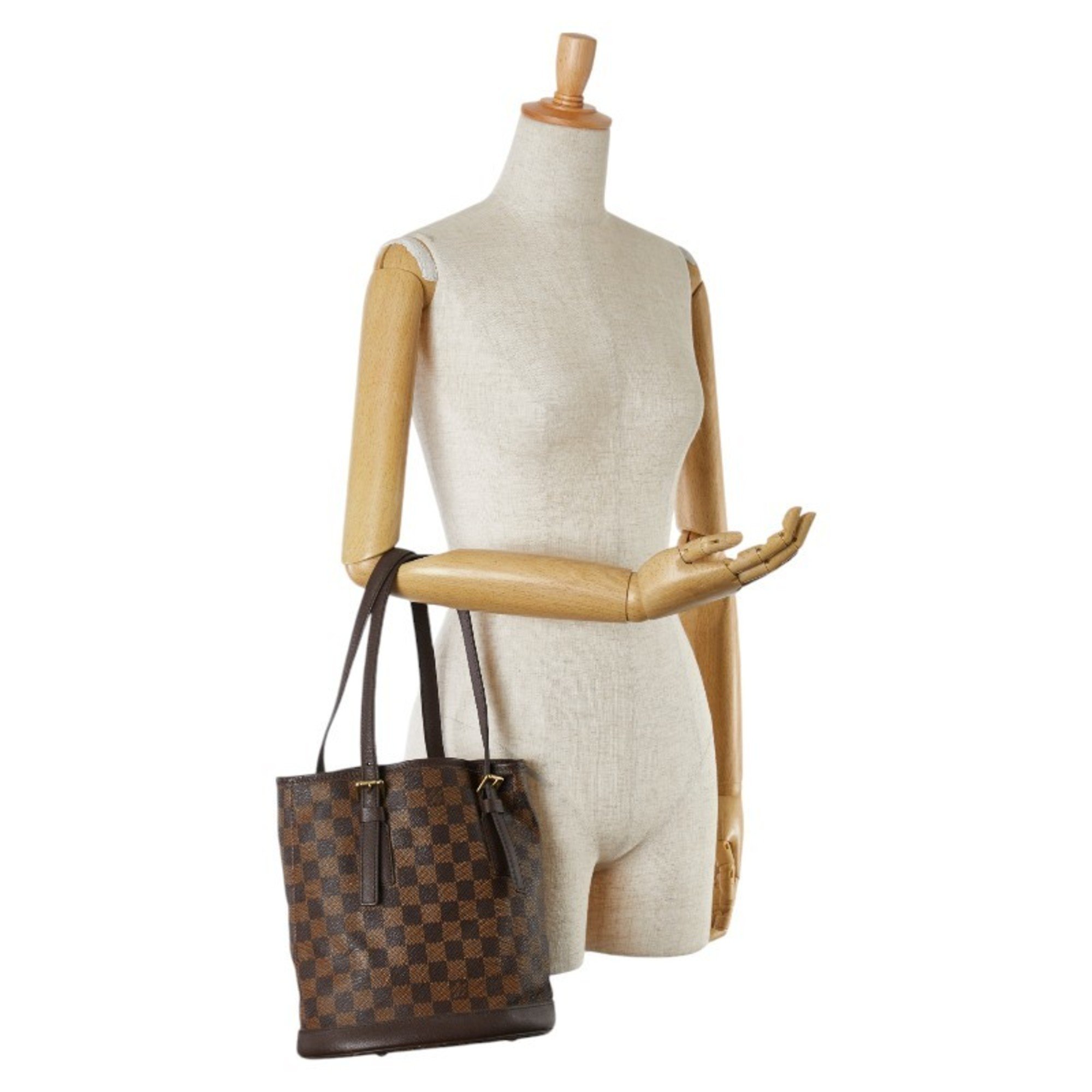 Louis Vuitton Damier Mare Tote Bag Shoulder Bucket N42240 Brown PVC Leather Women's LOUIS VUITTON