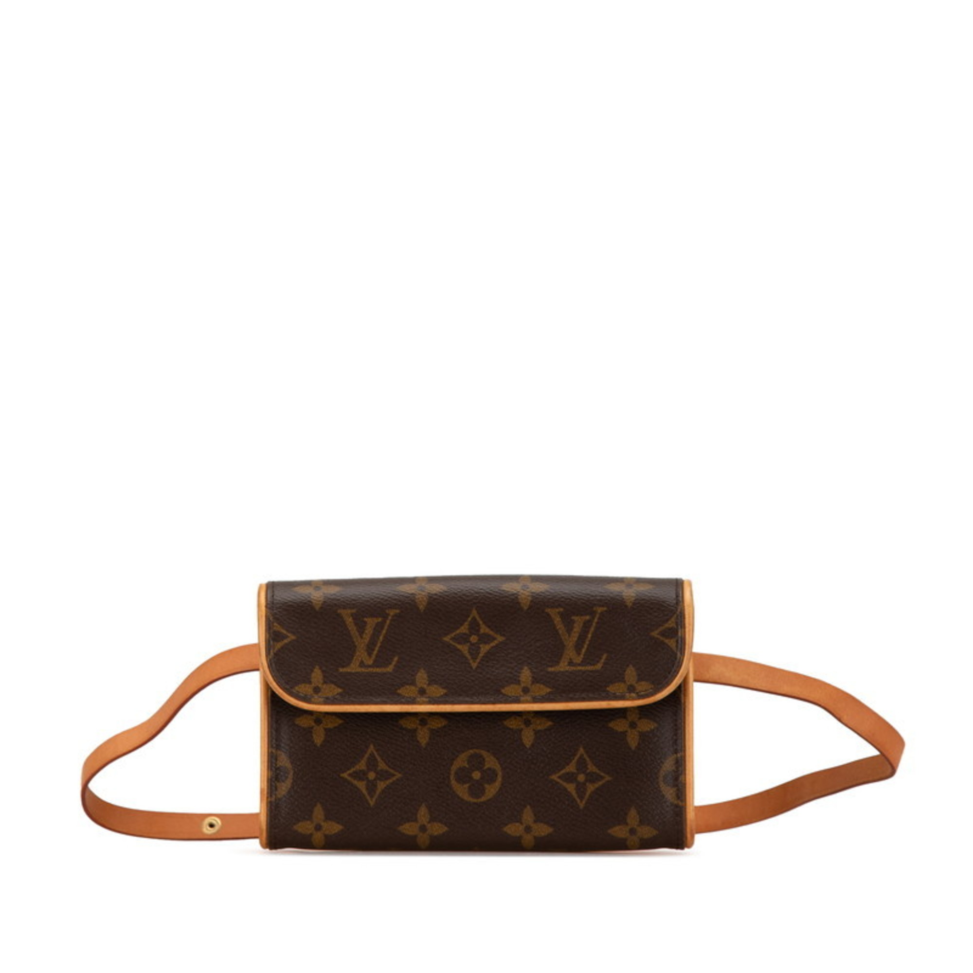 Louis Vuitton Monogram Pochette Florentine Body Bag Waist Shoulder M51855 Brown PVC Leather Women's LOUIS VUITTON