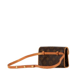 Louis Vuitton Monogram Pochette Florentine Body Bag Waist Shoulder M51855 Brown PVC Leather Women's LOUIS VUITTON