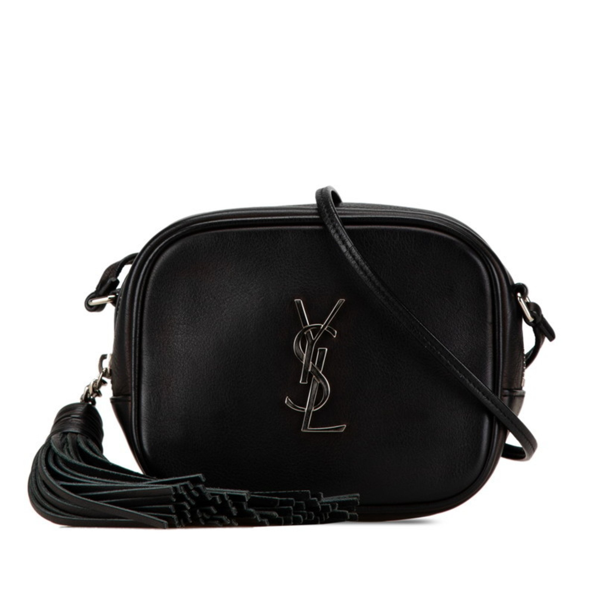 Saint Laurent YSL Blogger Tassel Shoulder Bag 425317 Black Leather Women's SAINT LAURENT