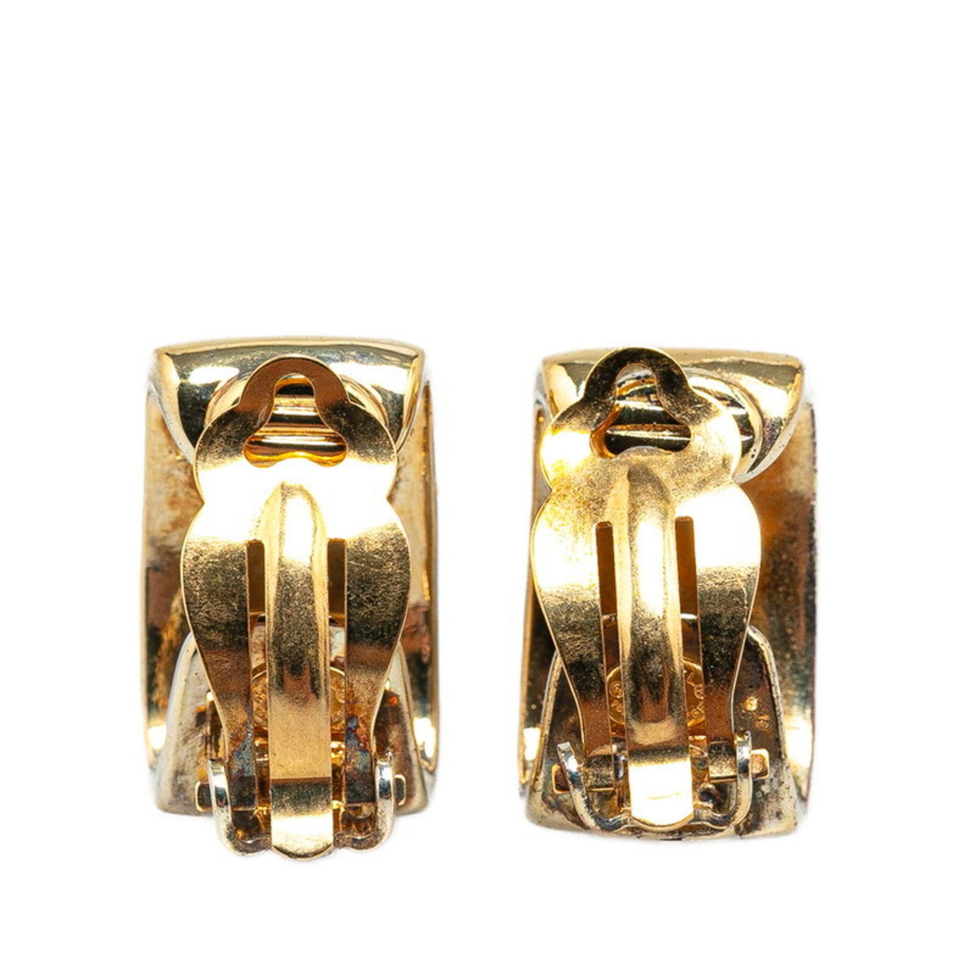 Chanel Coco Mark Earrings Gold Plated Women's CHANEL