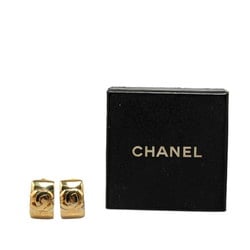 Chanel Coco Mark Earrings Gold Plated Women's CHANEL