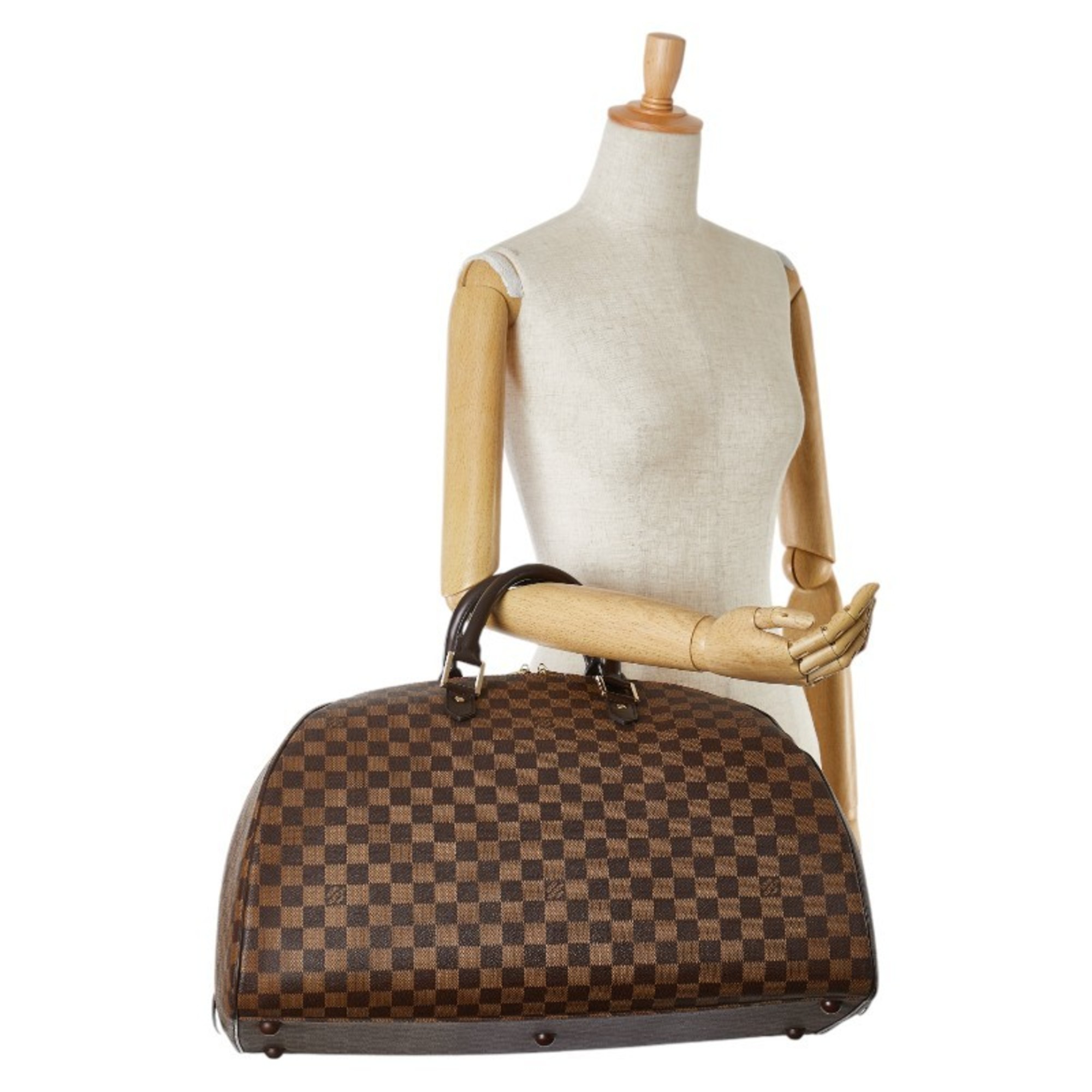 Louis Vuitton Damier Rivera GM Handbag Boston Bag N41432 Brown PVC Leather Women's LOUIS VUITTON