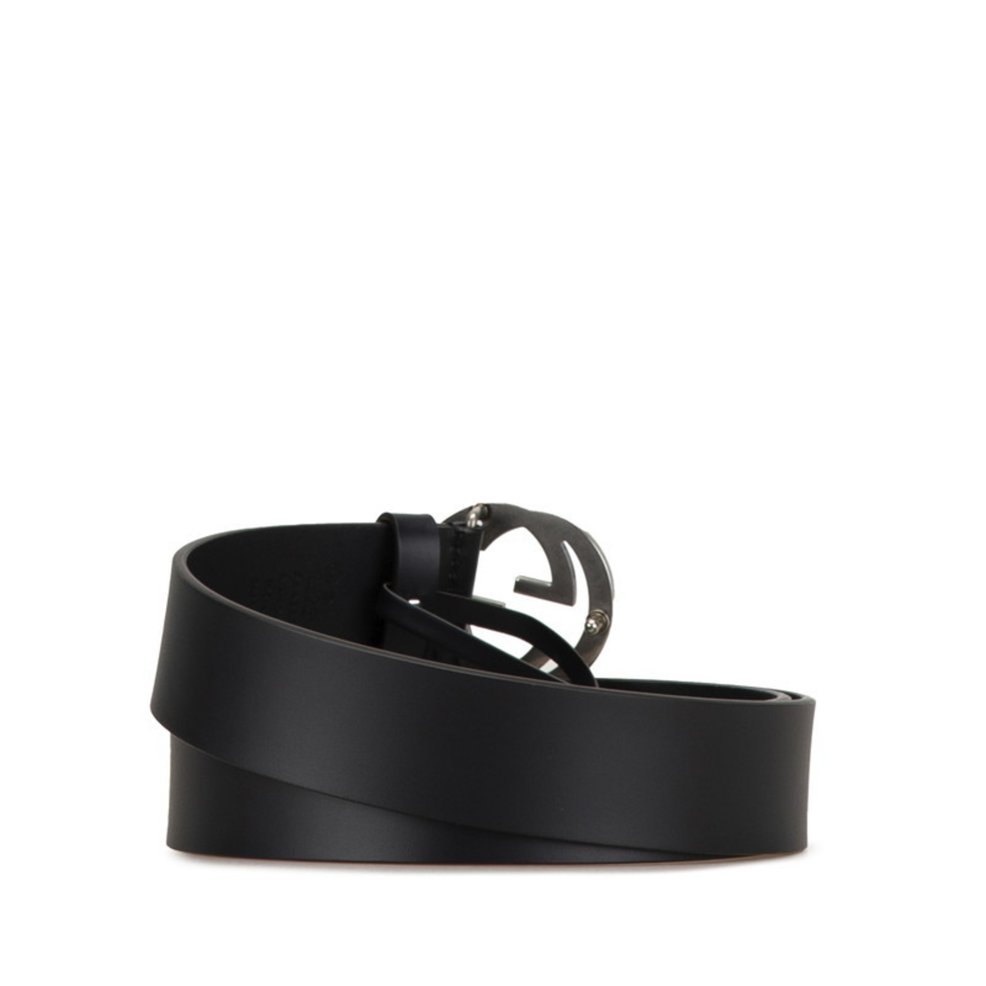 Gucci Interlocking G Belt 105/42 546389 Black Leather Men's GUCCI