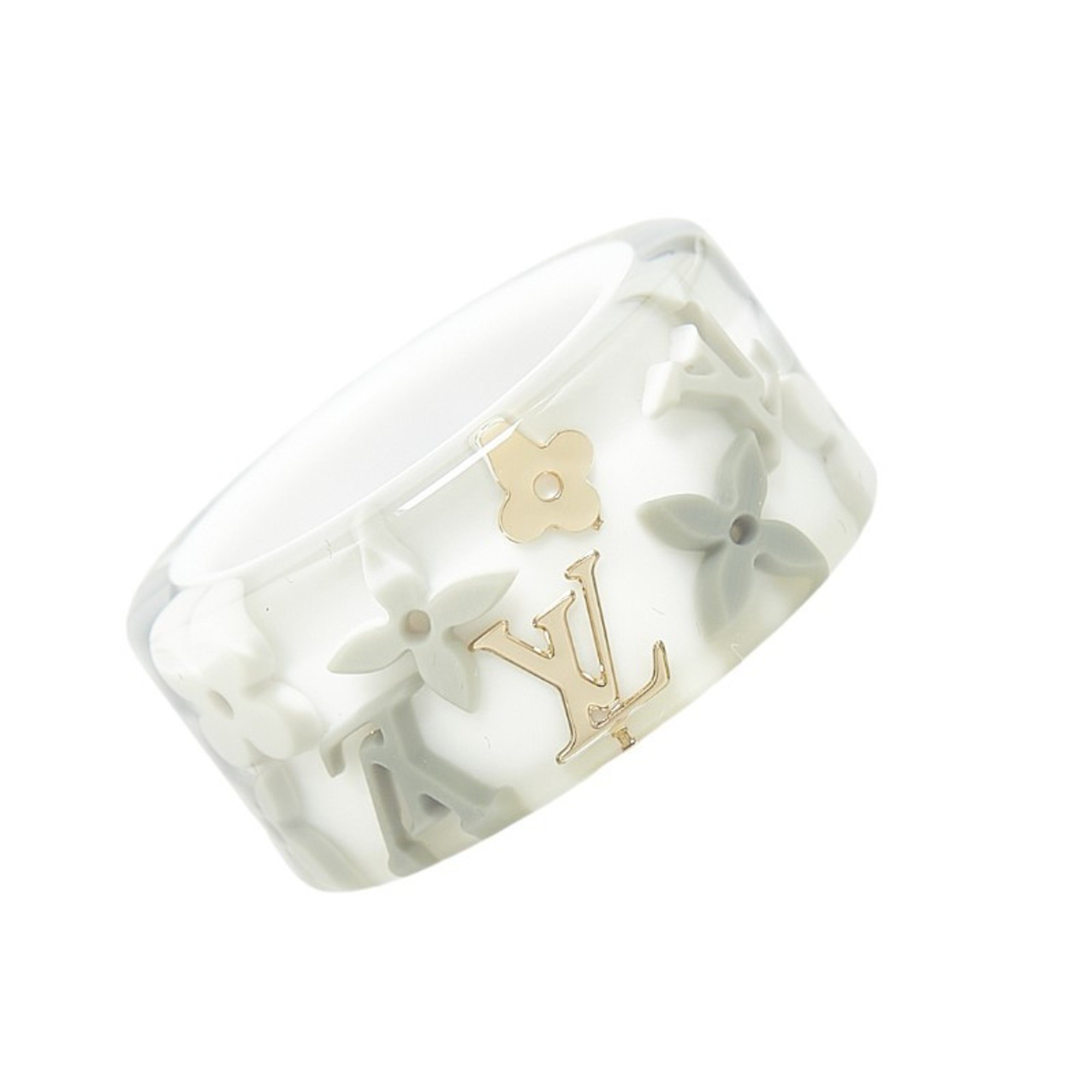 Louis Vuitton Monogram Berg Farandole Ring Size: S M65815 White Gray Gold Plastic Women's LOUIS VUITTON