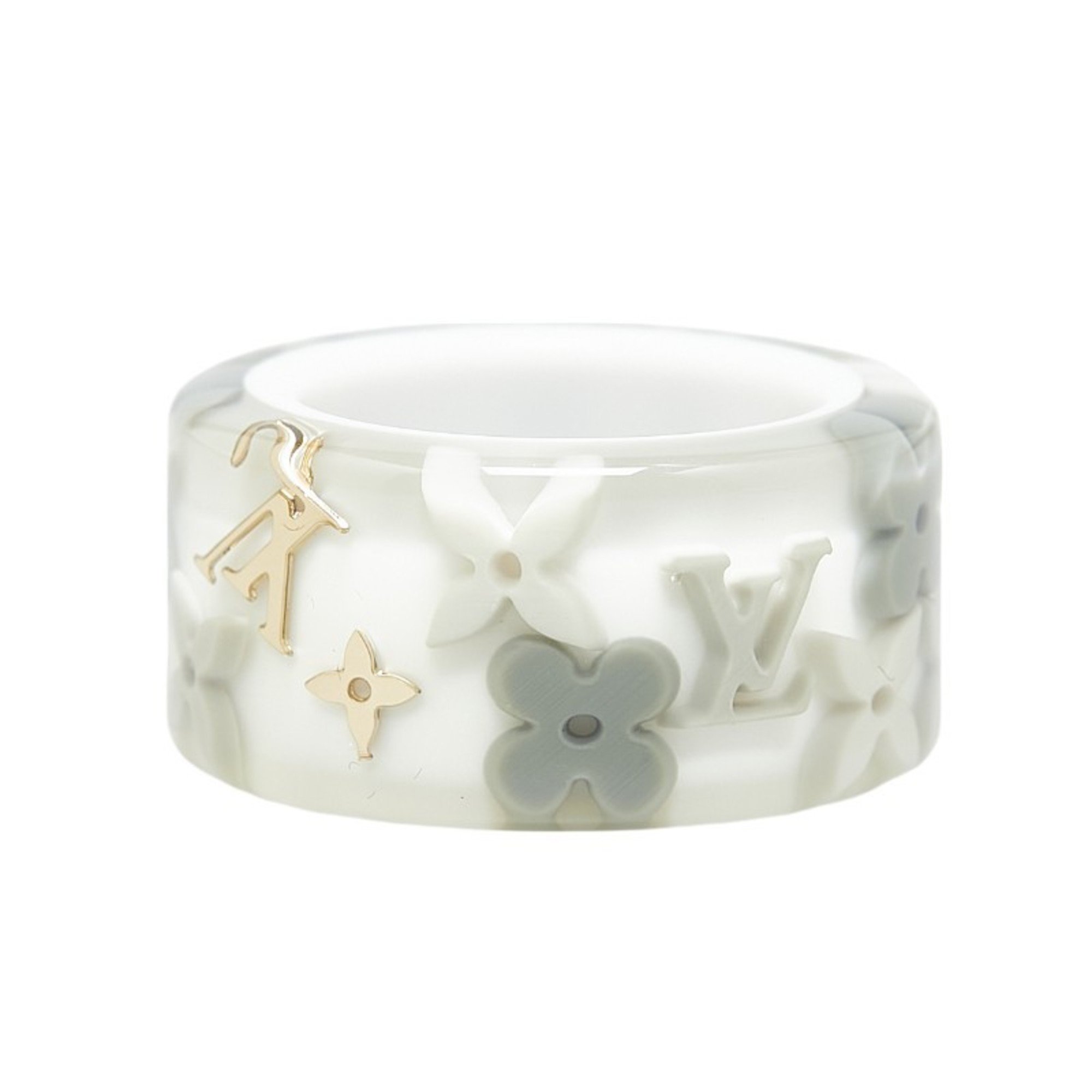 Louis Vuitton Monogram Berg Farandole Ring Size: S M65815 White Gray Gold Plastic Women's LOUIS VUITTON