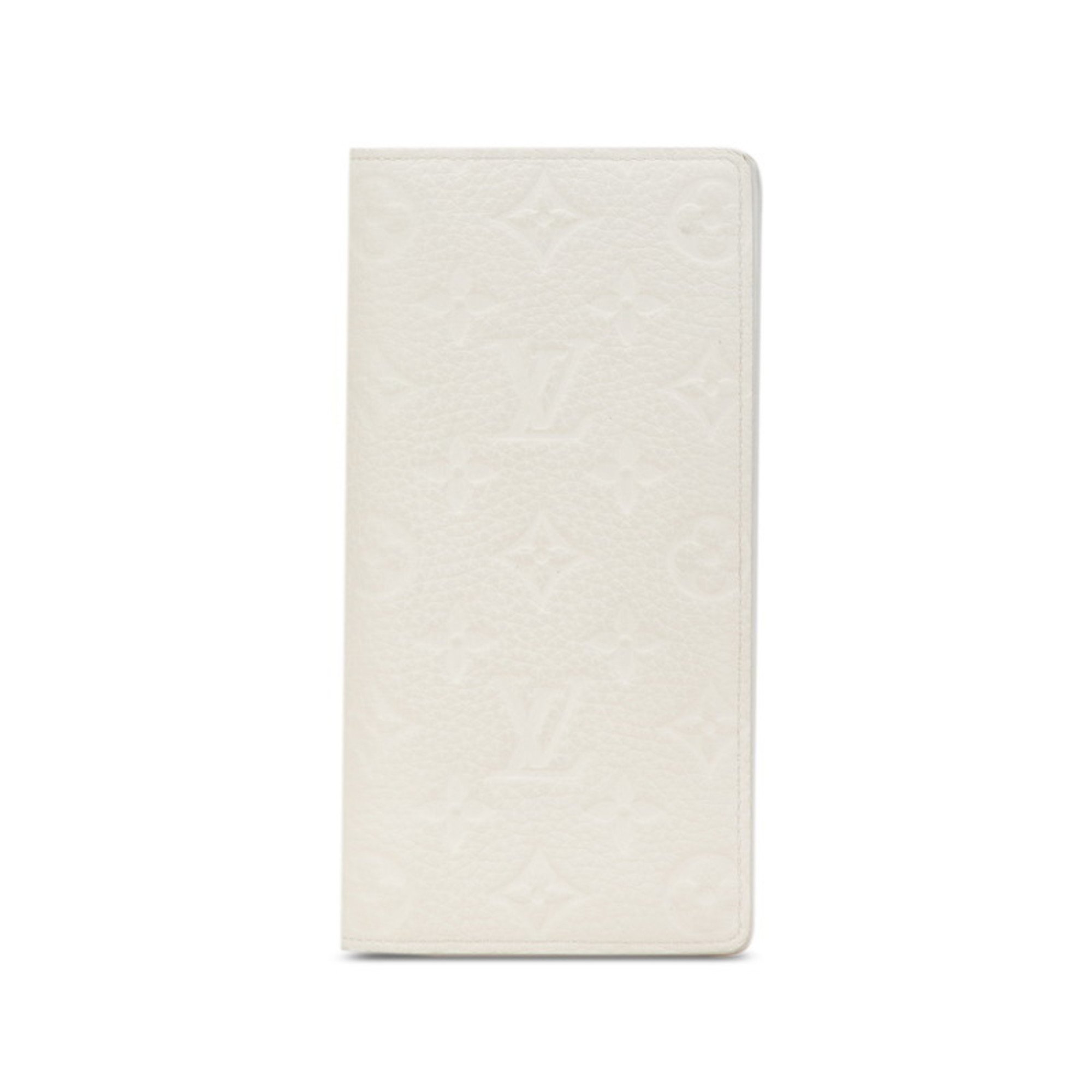 Louis Vuitton Monogram Empreinte Portefeuille Brazza NM Long Wallet M83066 Full Moon White Leather Women's LOUIS VUITTON