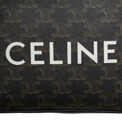 Celine Triomphe Square Shoulder Bag Black Brown PVC Leather Women's CELINE