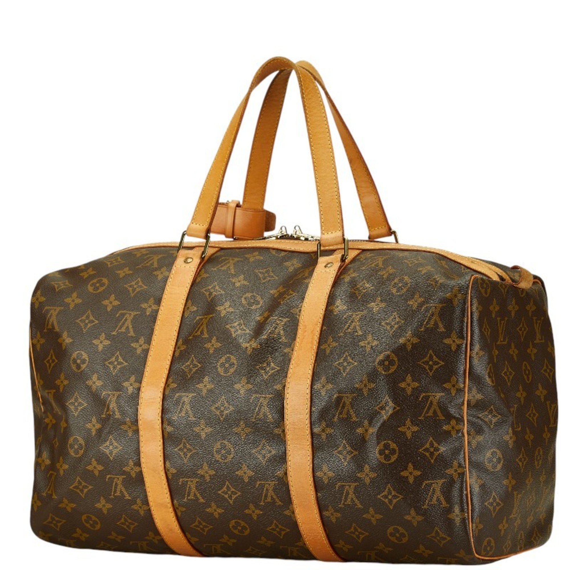 Louis Vuitton Monogram Sax Pool 45 Boston Bag Travel M41624 Brown PVC Leather Women's LOUIS VUITTON