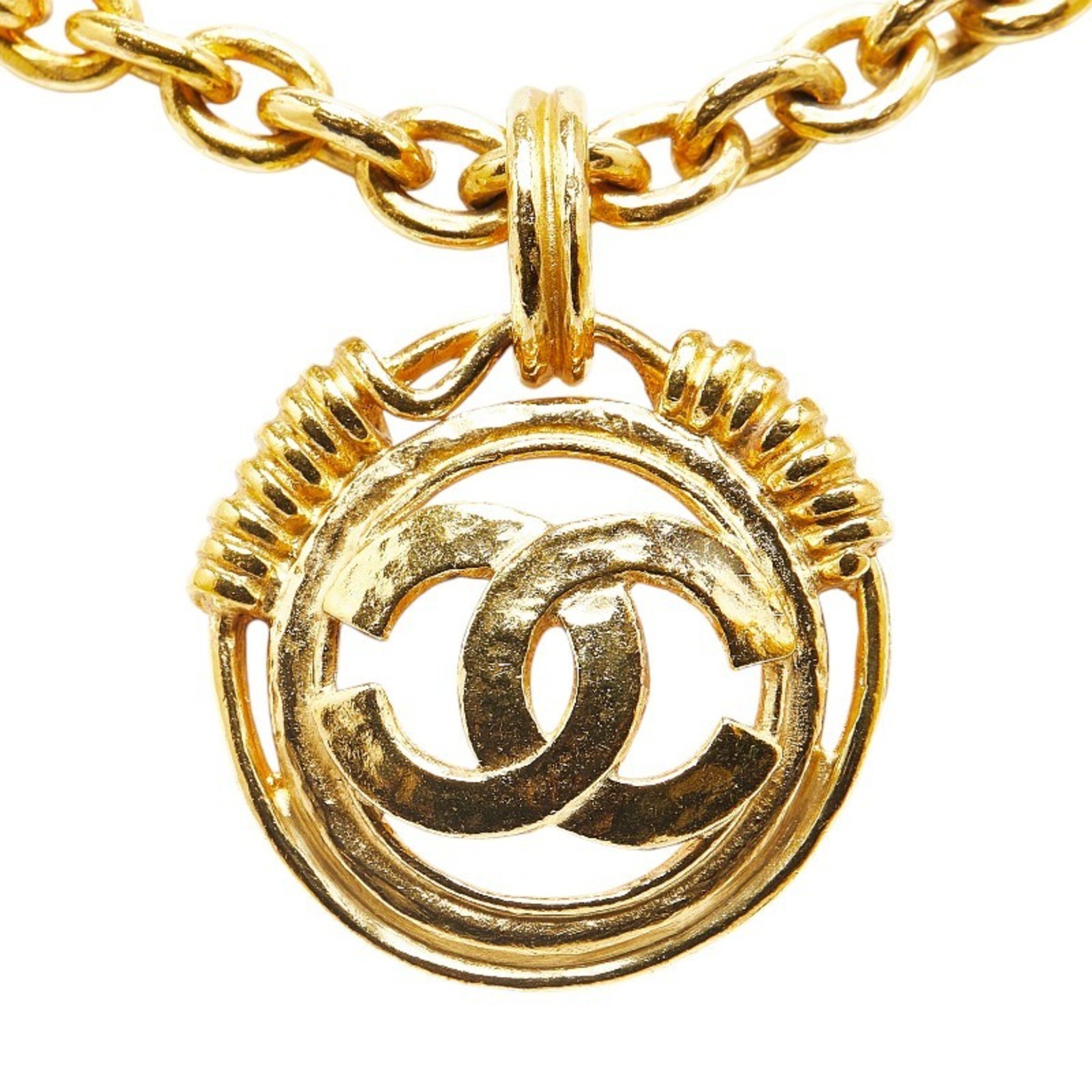 Chanel Coco Mark Necklace Gold Plated Women's CHANEL