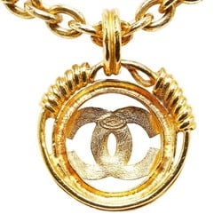 Chanel Coco Mark Necklace Gold Plated Women's CHANEL