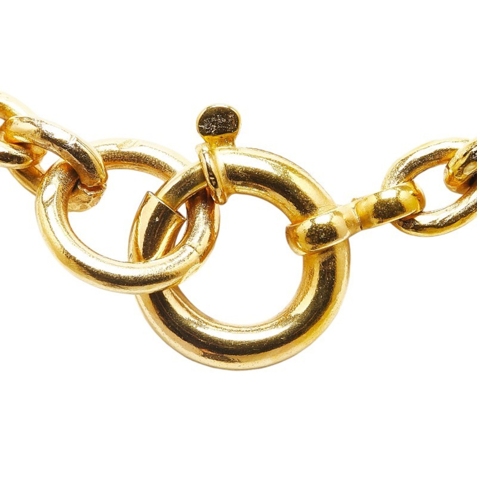 Chanel Coco Mark Necklace Gold Plated Women's CHANEL