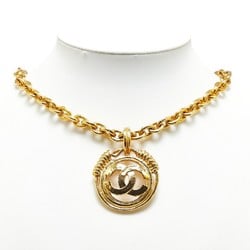 Chanel Coco Mark Necklace Gold Plated Women's CHANEL