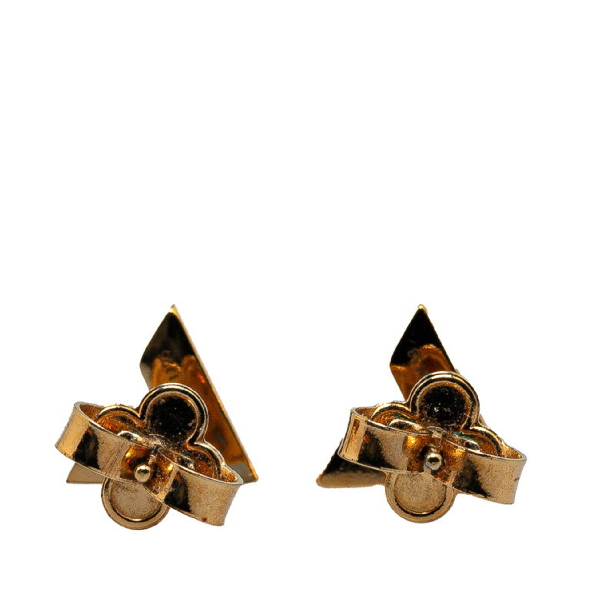 Louis Vuitton Stud Earrings Essential V M68153 Gold Metal Women's LOUIS VUITTON