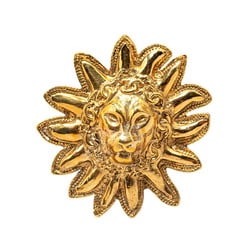 Chanel Coco Mark Lion Motif Brooch Gold Plated Women's CHANEL