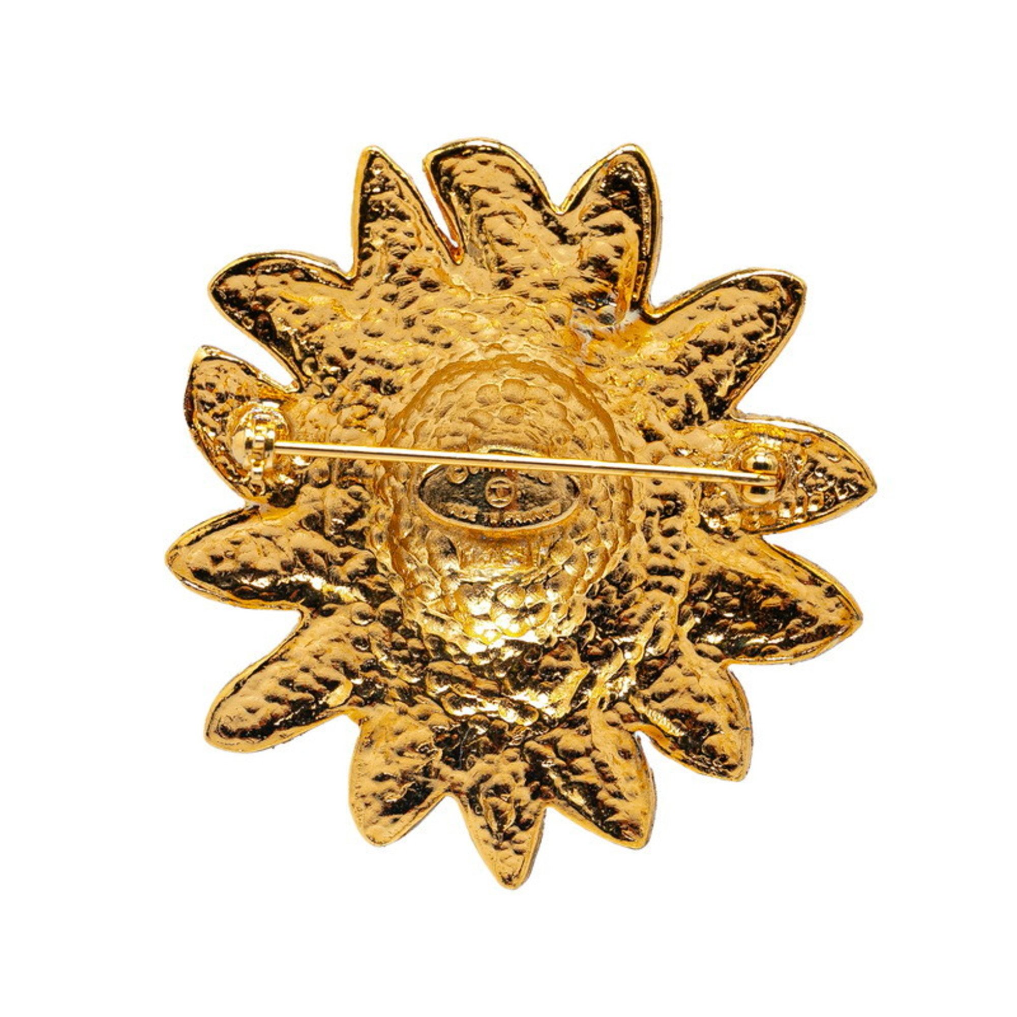 Chanel Coco Mark Lion Motif Brooch Gold Plated Women's CHANEL