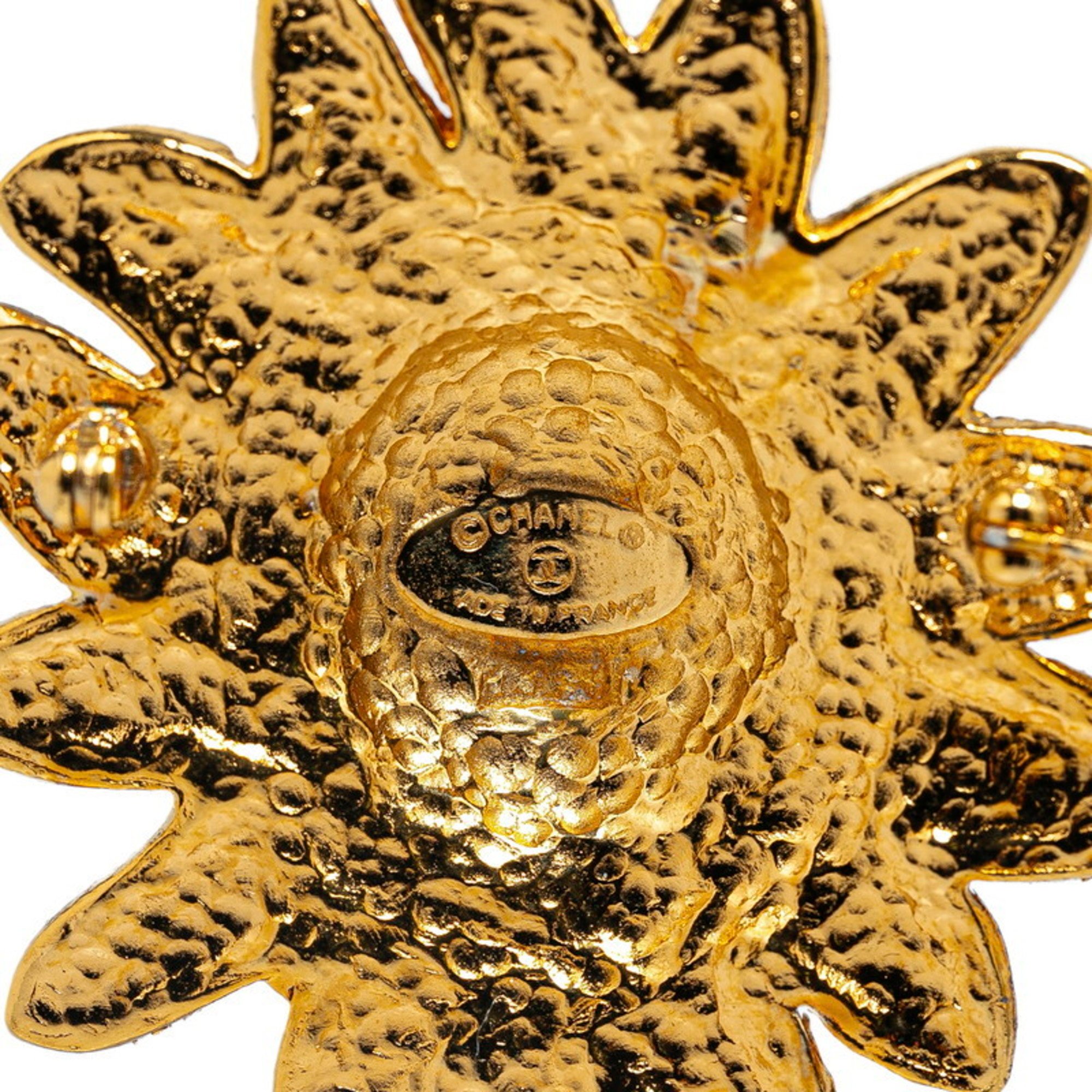 Chanel Coco Mark Lion Motif Brooch Gold Plated Women's CHANEL