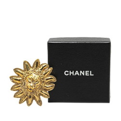 Chanel Coco Mark Lion Motif Brooch Gold Plated Women's CHANEL