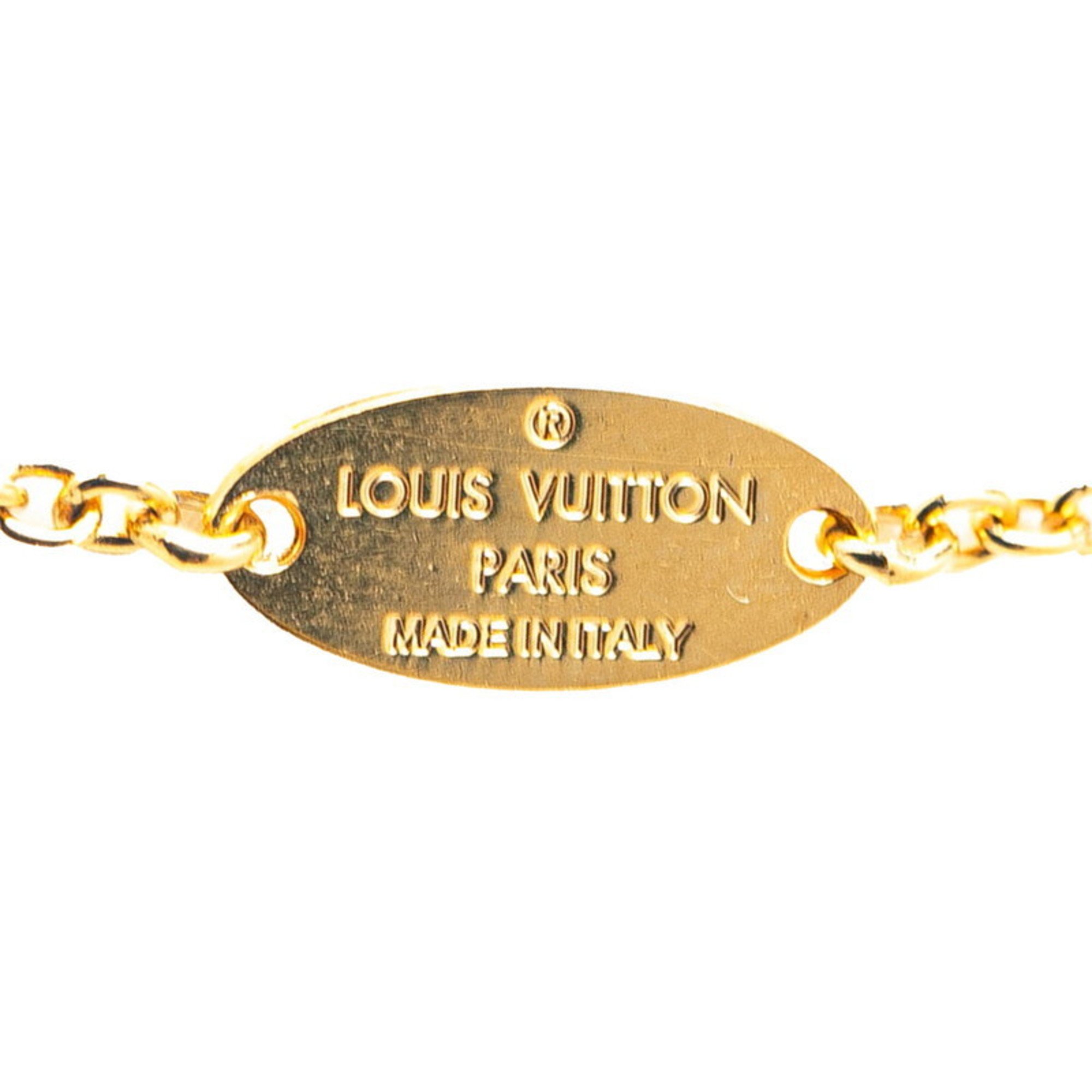 Louis Vuitton Monogram Collier L to V Necklace M69643 Gold Silver Plated Metal Women's LOUIS VUITTON