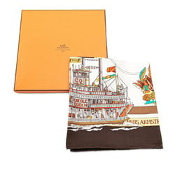 Hermes Carre 90 THE ORIGINAL NEW ORLEANS CREOLE JAZZ 1923 New Orleans Creole Jazz Scarf Muffler Brown White Multicolor Silk Women's HERMES