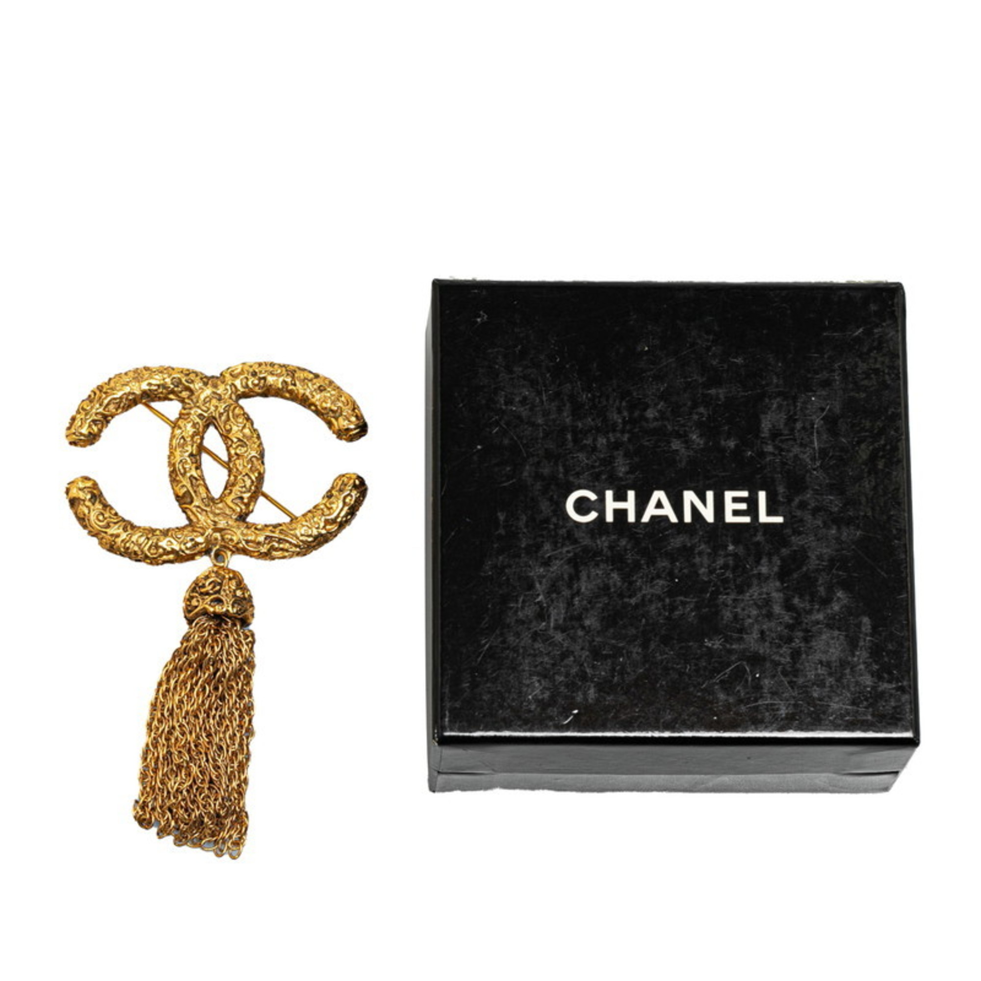 Chanel Coco Mark Brooch Gold Plated Women's CHANEL