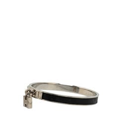 Hermes Kelly H Cadena Motif Bangle Silver Black Metal Women's HERMES