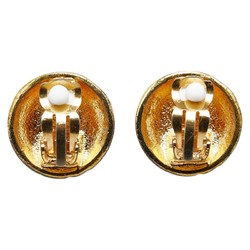 Chanel Coco Mark Round Earrings Gold Plated Women's CHANEL