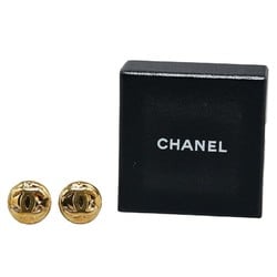 Chanel Coco Mark Round Earrings Gold Plated Women's CHANEL