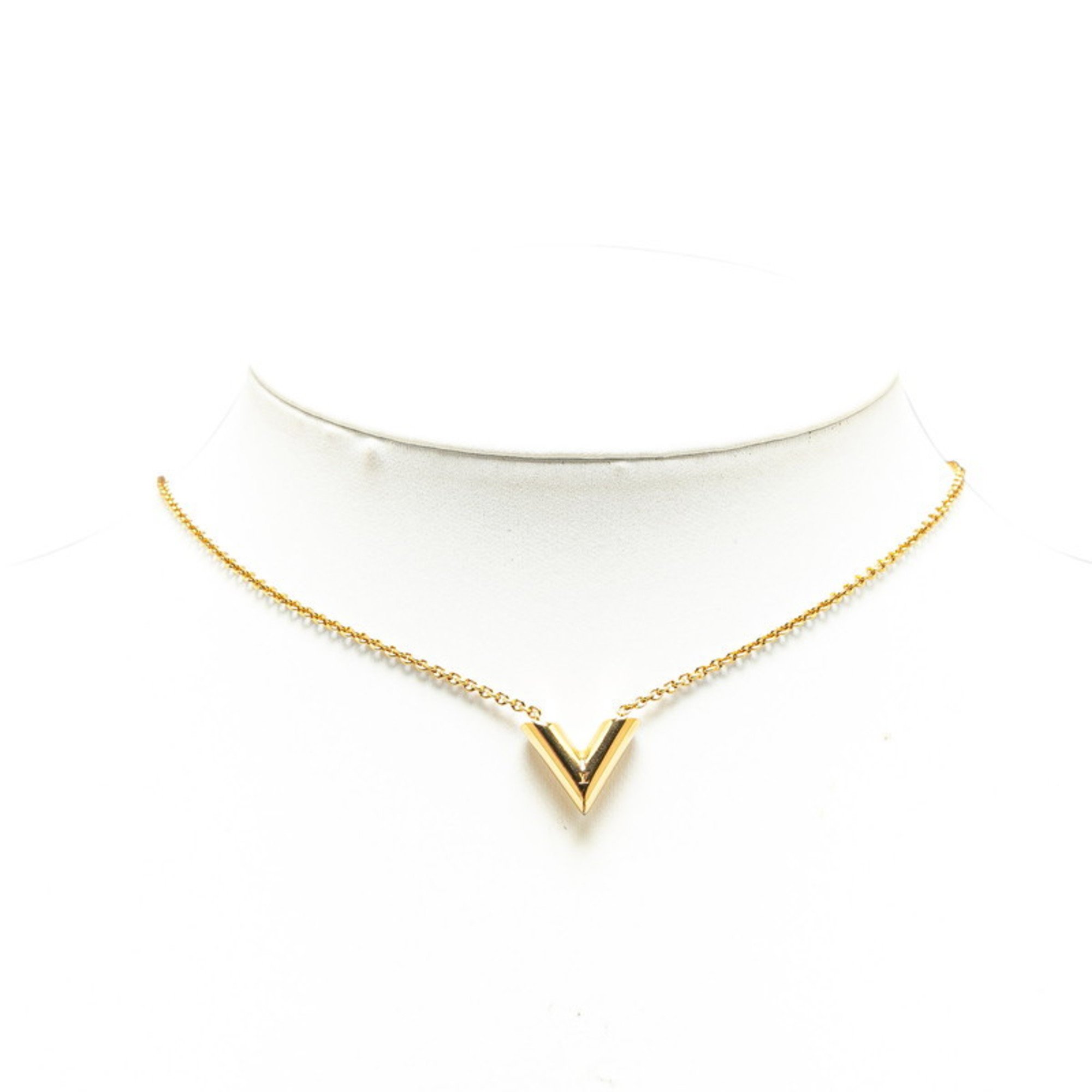 Louis Vuitton Essential V Necklace M61083 Gold Plated Women's LOUIS VUITTON