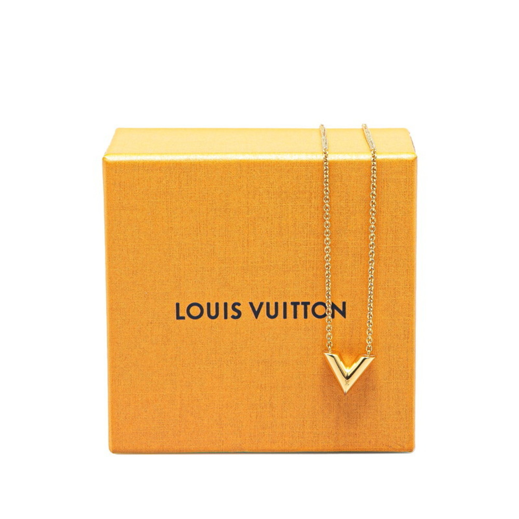 Louis Vuitton Essential V Necklace M61083 Gold Plated Women's LOUIS VUITTON