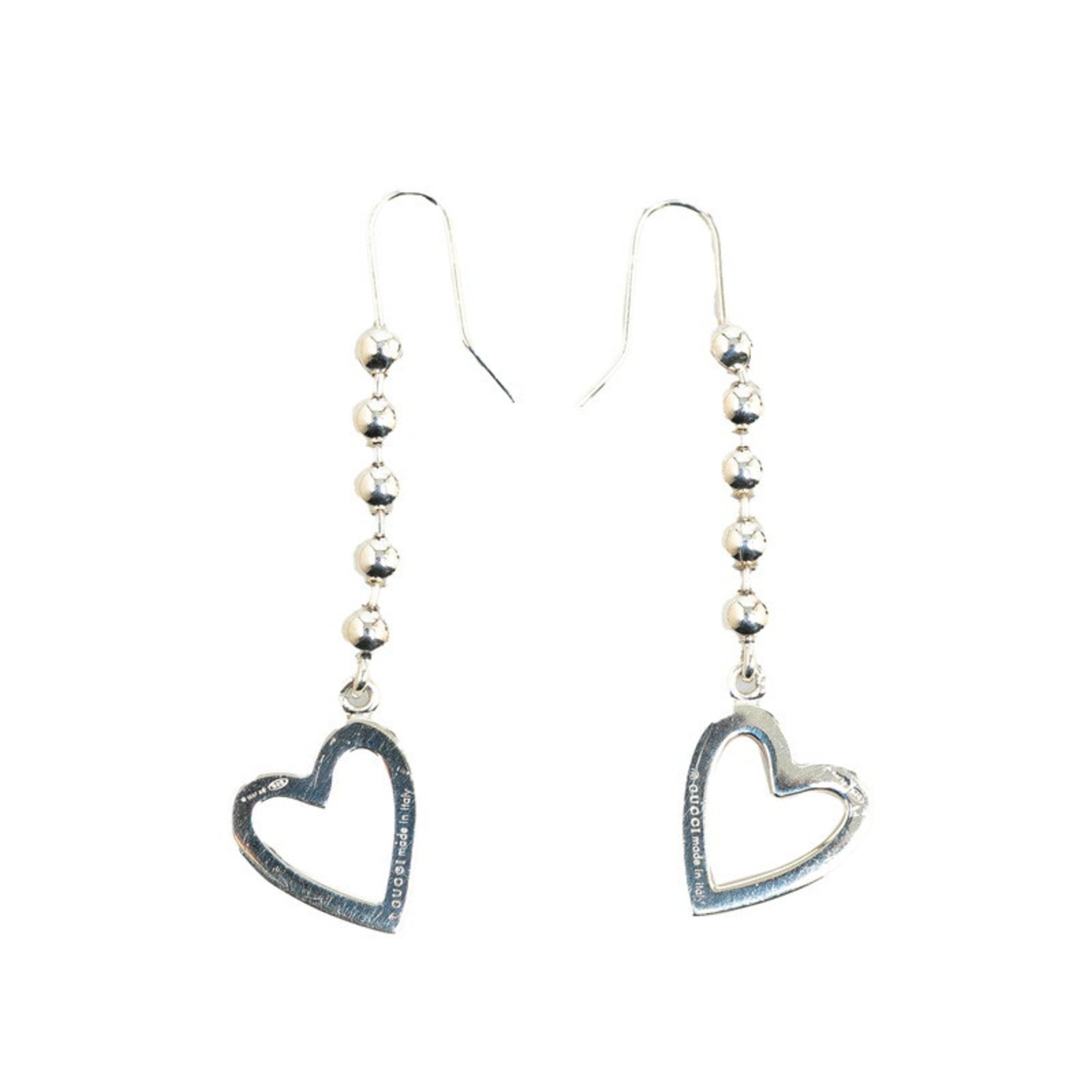 Gucci Heart Motif Hook Swing Earrings SV925 Silver Women's GUCCI