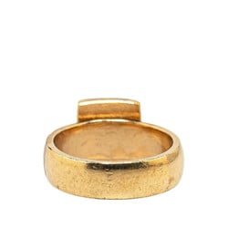 Chanel Coco Mark Square Ring #53 Gold Plated Women's CHANEL