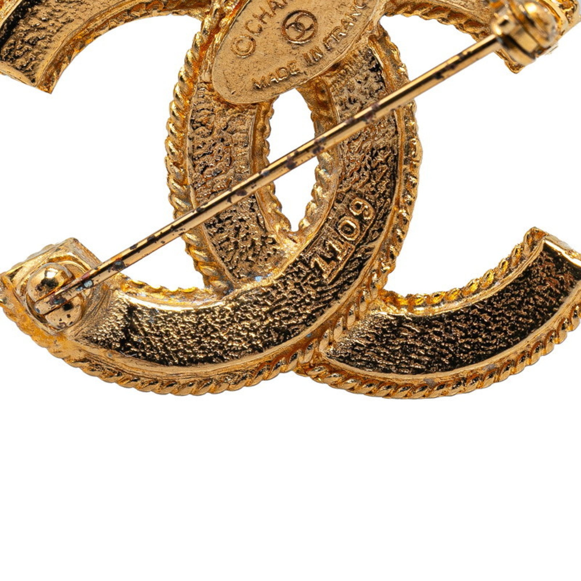 Chanel Coco Mark Brooch Gold Plated Women's CHANEL